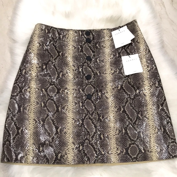 Sandro Kimberlay Leather Mini Skirt L NWT - Picture 7 of 17